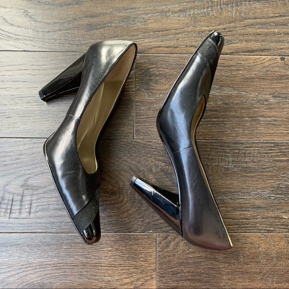 Vianni Collection Size 7 Black Leather 4 Inch High Heels - Picture 5 of 11